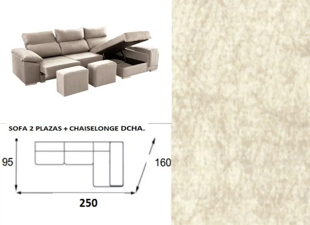 CHAISE LONGUE COM ARCO ABATIVEL DE 250 TEMPOS