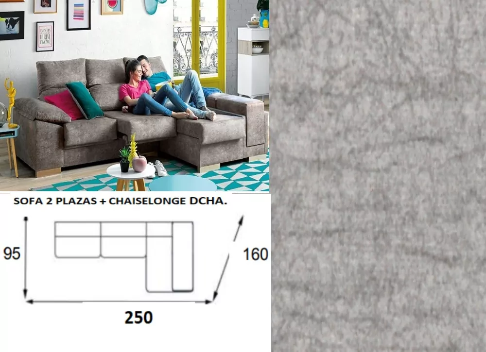 Chaise longue arcon abatible de 250 TEMPO