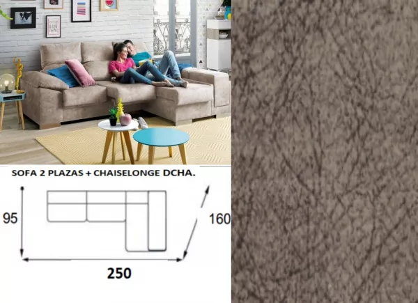 Chaise longue arcon abatible de 250 TEMPO