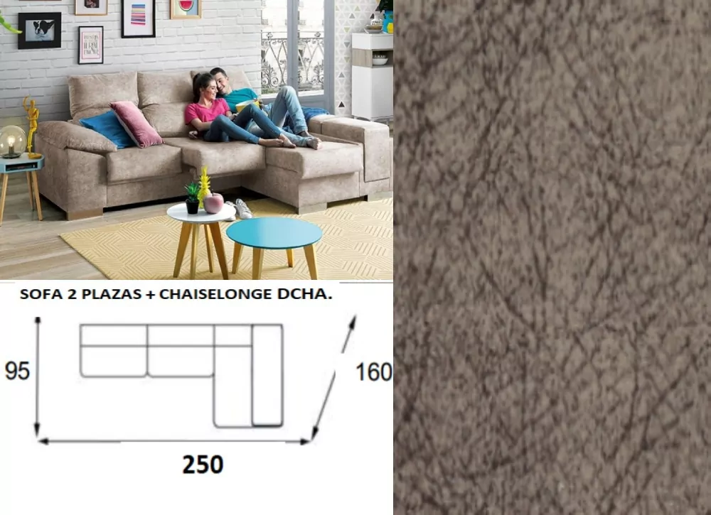 Chaise longue arcon abatible de 250 TEMPO