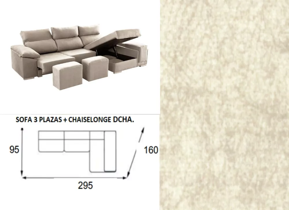 Chaise longue arcon abatible de 295 TEMPO