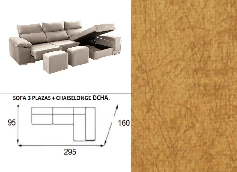 Chaise longue arcon abatible de 295 TEMPO