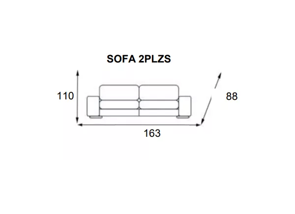 Sofá de 2 lugares removível NIAGARA