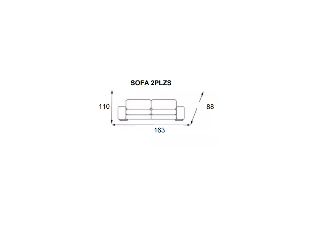 Sofá de 2 lugares removível NIAGARA