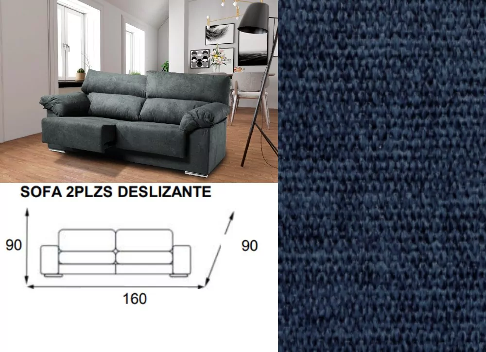 Sofá 2 plazas deslizante y reclinable LUGO Sofá 2 plazas deslizante y reclinable LUGO