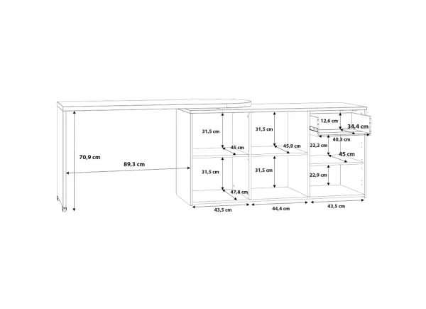 Mueble de tv-aparador-escritorio 3 en 1 ANN Mueble de tv-aparador-escritorio 3 en 1 ANN