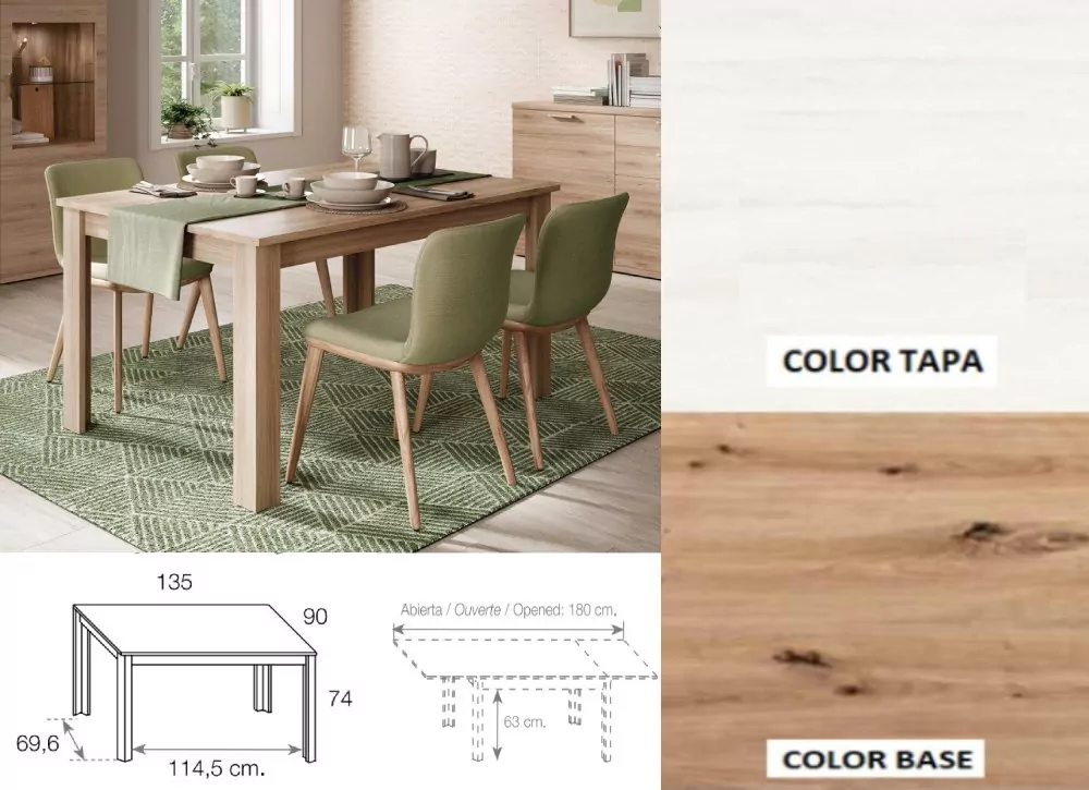 Mesa de jantar extensível lateral ATLANTIS