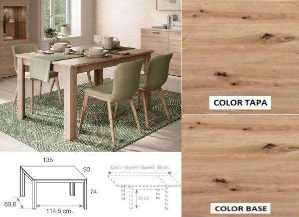 Mesa de jantar extensível lateral ATLANTIS Mesa de jantar extensível lateral ATLANTIS