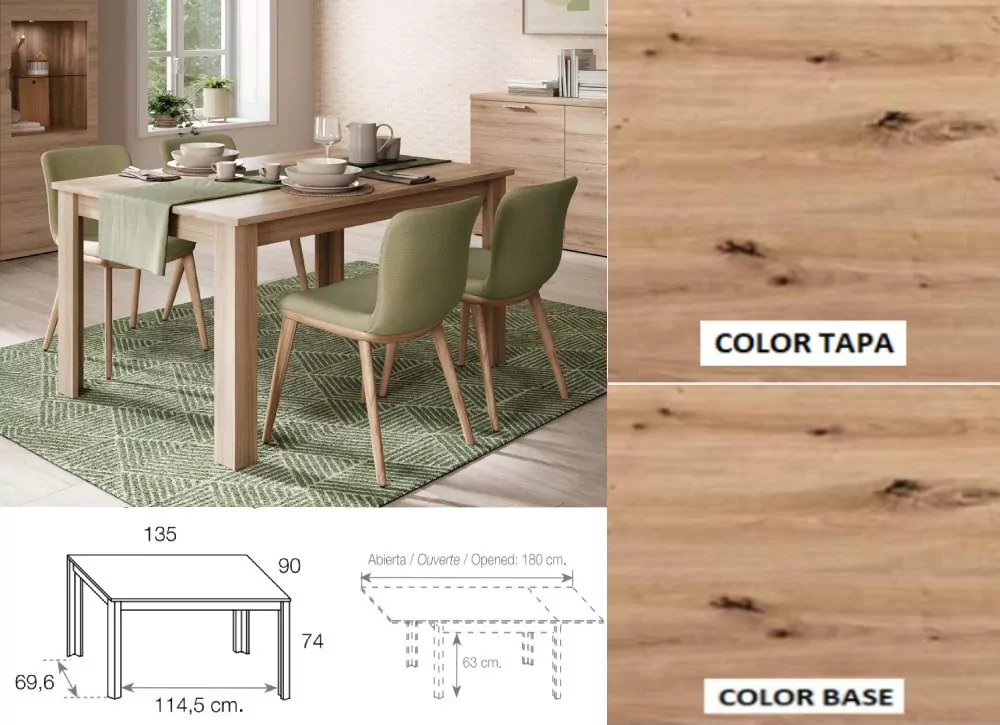 Mesa de jantar extensível lateral ATLANTIS Mesa de jantar extensível lateral ATLANTIS