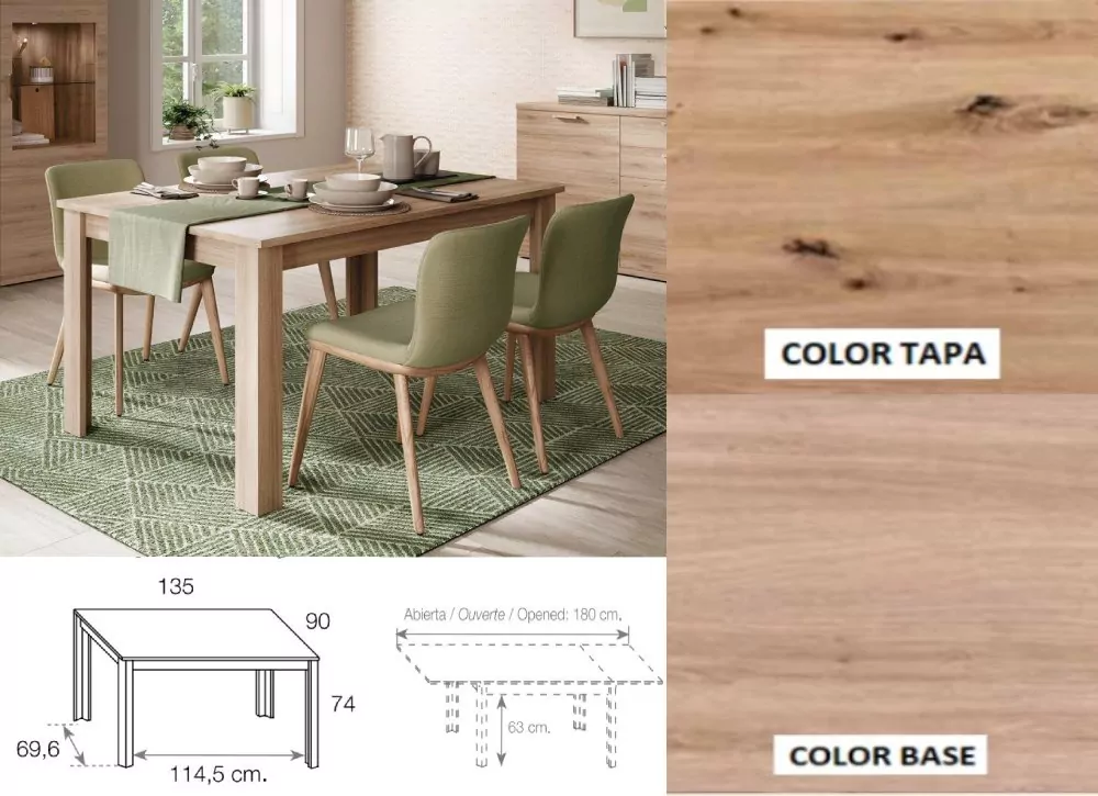 Mesa de jantar extensível lateral ATLANTIS