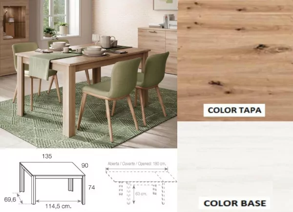 Mesa de comedor extensible lateral ATLANTIS Mesa de comedor extensible lateral ATLANTIS