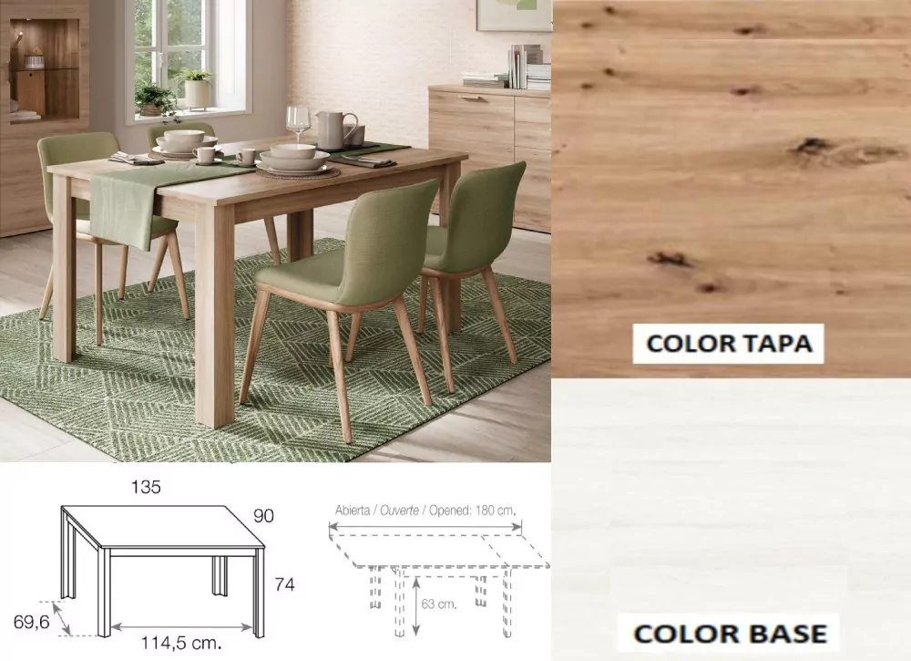 Mesa de comedor extensible lateral ATLANTIS Mesa de comedor extensible lateral ATLANTIS