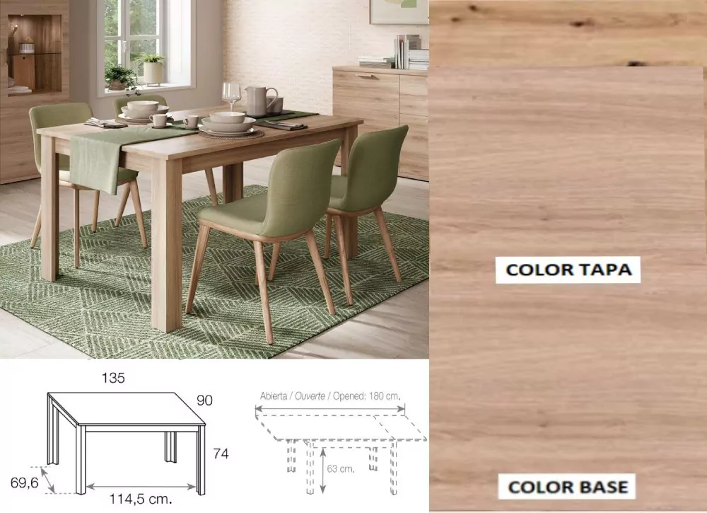 Mesa de comedor extensible lateral ATLANTIS Mesa de comedor extensible lateral ATLANTIS