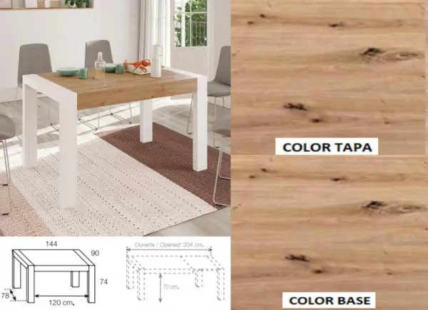 Mesa de jantar extensível com pés deslizantes ATLANTIS Mesa de jantar extensível com pés deslizantes ATLANTIS