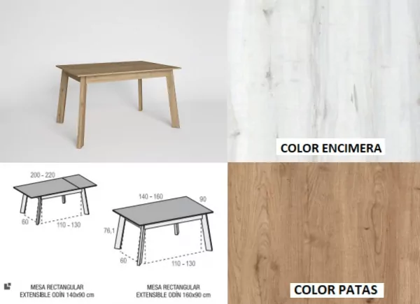 Mesa de comedor extensible pata inclinada ENGLAND Mesa de comedor extensible pata inclinada ENGLAND