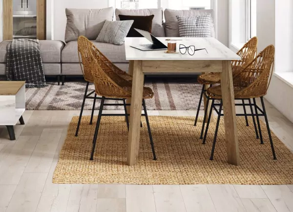 Mesa de jantar extensível com perna inclinada ENGLAND