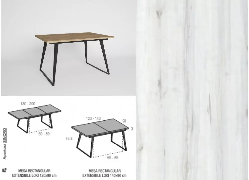 Mesa de jantar abertura synchro ENGLAND