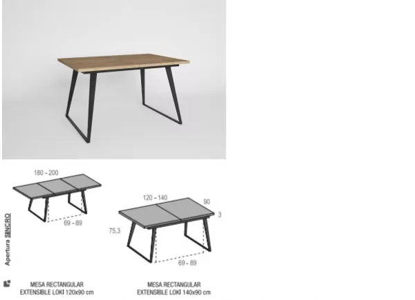 Mesa de jantar abertura synchro ENGLAND Mesa de jantar abertura synchro ENGLAND