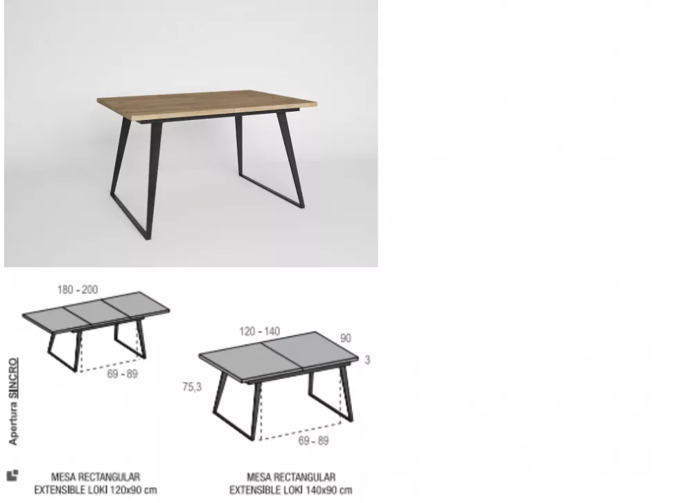 Mesa de jantar abertura synchro ENGLAND Mesa de jantar abertura synchro ENGLAND