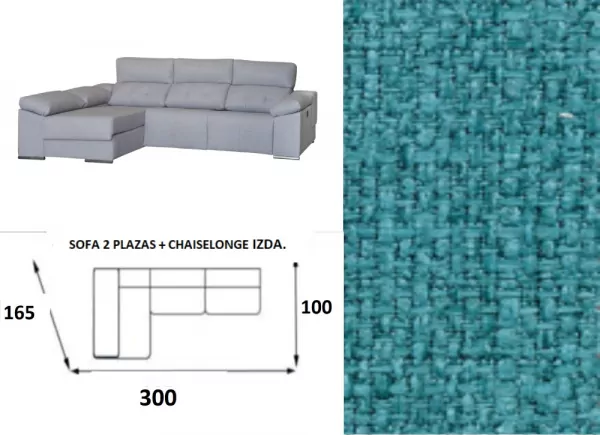 Sofá chaise longue relax electrico MAX Sofá chaise longue relax electrico MAX