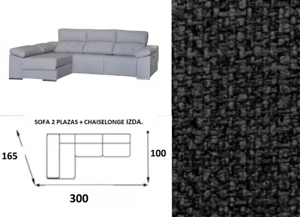 Sofá chaise longue relax electrico MAX Sofá chaise longue relax electrico MAX