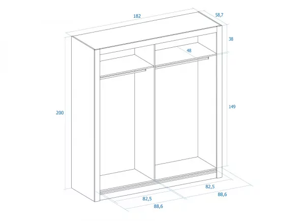 Armário com portas de correr molduradas GRECIA Armário com portas de correr molduradas GRECIA