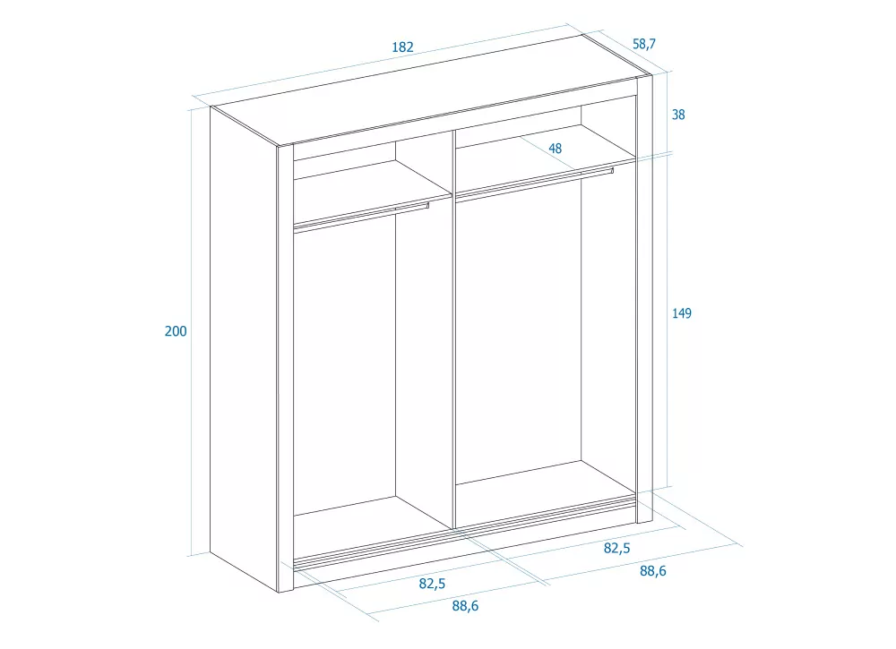 Armário com portas de correr molduradas GRECIA Armário com portas de correr molduradas GRECIA