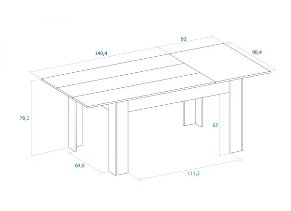 Mesa de comedor extensible lateral RENDER