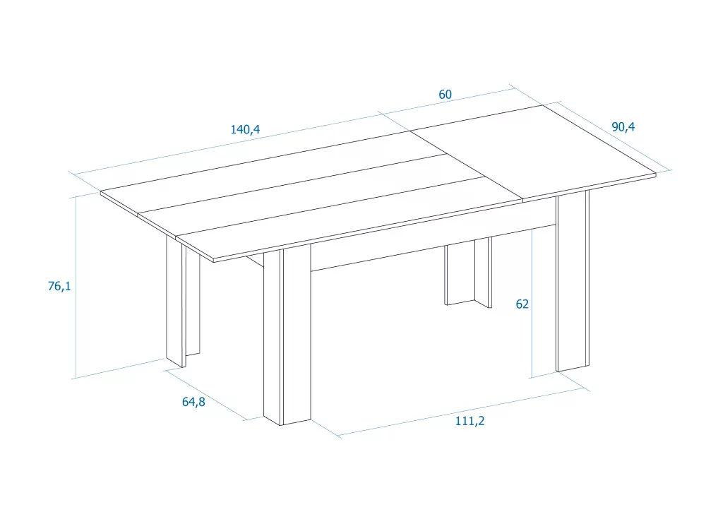 Mesa de comedor extensible lateral RENDER