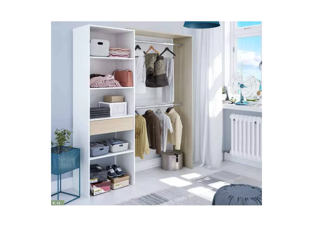 VESTIDOR ARMARY COM 1CAJON E 2 WARRAS DUAL