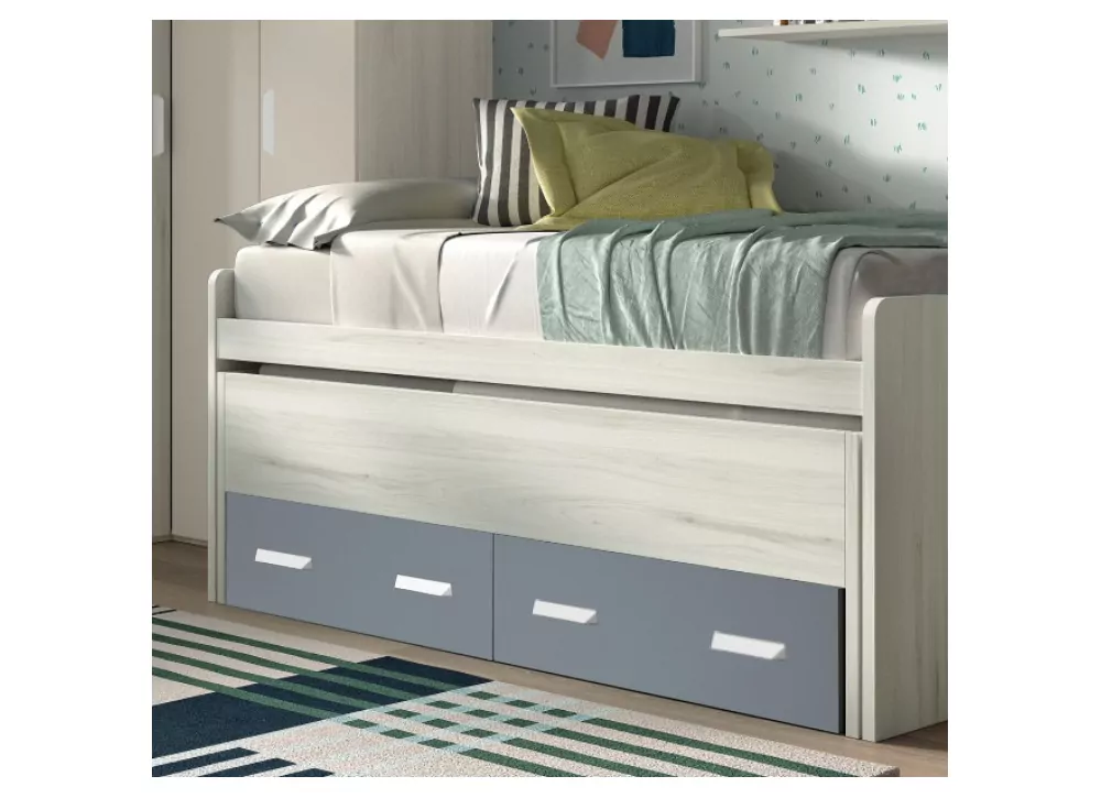 Cama escondida compacta e 2 gavetas Corban Maxi