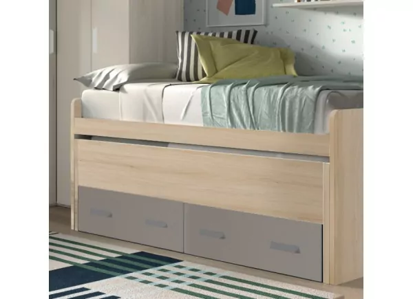 Cama escondida compacta e 2 gavetas Corban Maxi