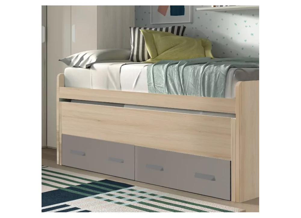 Cama escondida compacta e 2 gavetas Corban Maxi
