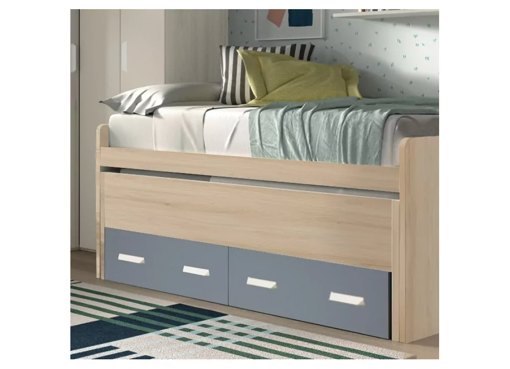 Cama escondida compacta e 2 gavetas Corban Maxi