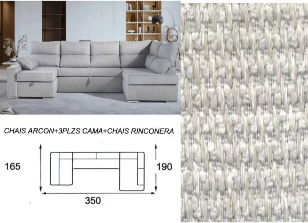 Sofá cama doble chaise longue CALIFORNIA Sofá cama doble chaise longue CALIFORNIA