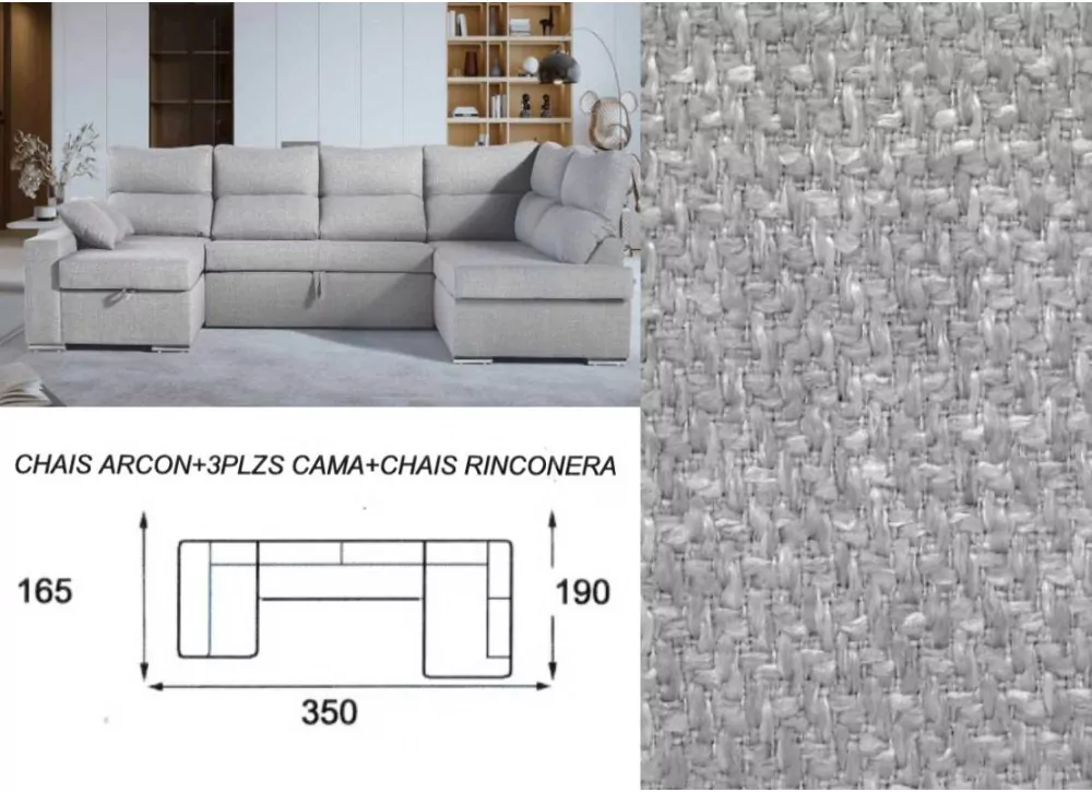 Sofá cama doble chaise longue CALIFORNIA Sofá cama doble chaise longue CALIFORNIA