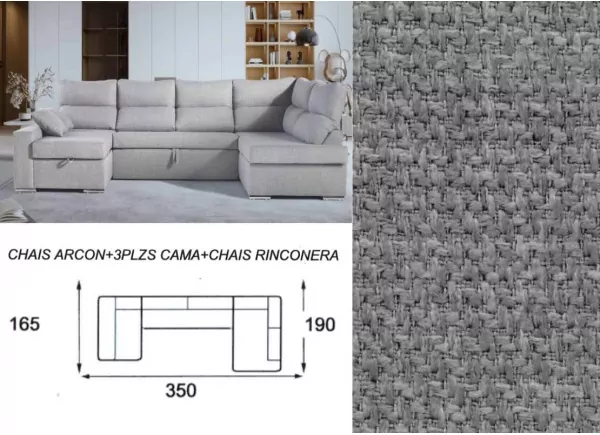 Sofá cama de casal chaise longue CALIFORNIA Sofá cama de casal chaise longue CALIFORNIA