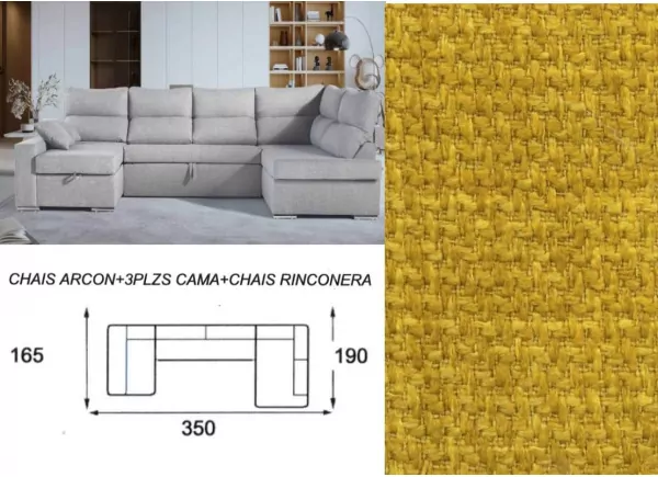 Sofá cama doble chaise longue CALIFORNIA Sofá cama doble chaise longue CALIFORNIA