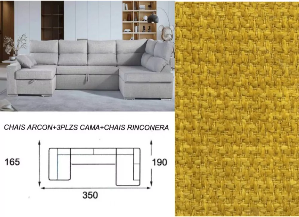 Sofá cama doble chaise longue CALIFORNIA Sofá cama doble chaise longue CALIFORNIA