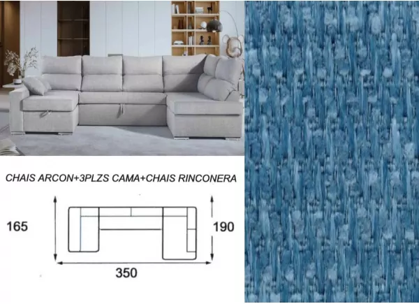 Sofá cama doble chaise longue CALIFORNIA Sofá cama doble chaise longue CALIFORNIA
