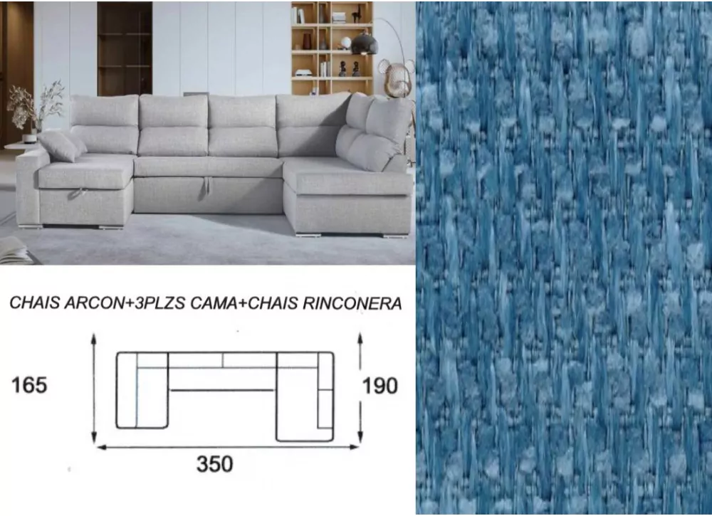 Sofá cama doble chaise longue CALIFORNIA Sofá cama doble chaise longue CALIFORNIA