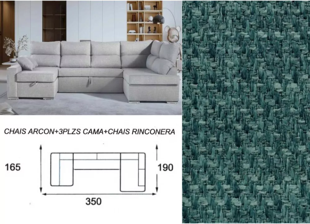 Sofá cama doble chaise longue CALIFORNIA Sofá cama doble chaise longue CALIFORNIA