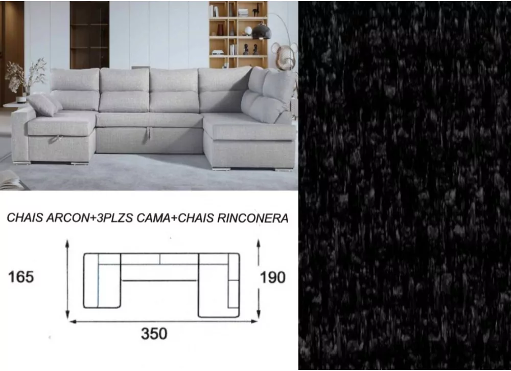 Sofá cama doble chaise longue CALIFORNIA Sofá cama doble chaise longue CALIFORNIA