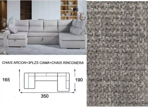 Sofá cama doble chaise longue CALIFORNIA Sofá cama doble chaise longue CALIFORNIA
