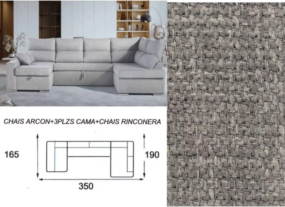 Sofá cama doble chaise longue CALIFORNIA Sofá cama doble chaise longue CALIFORNIA