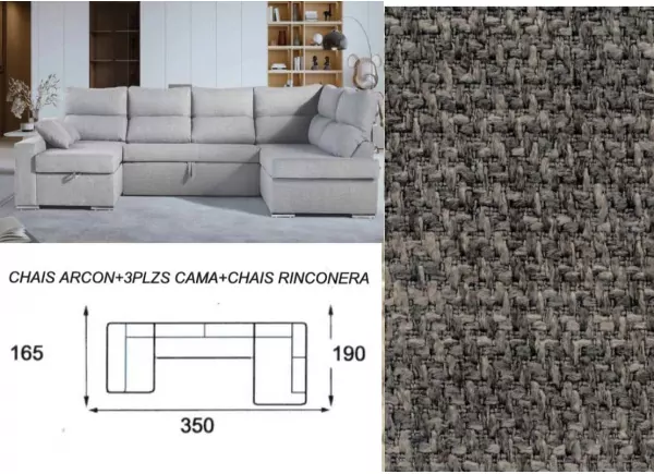 Sofá cama doble chaise longue CALIFORNIA Sofá cama doble chaise longue CALIFORNIA