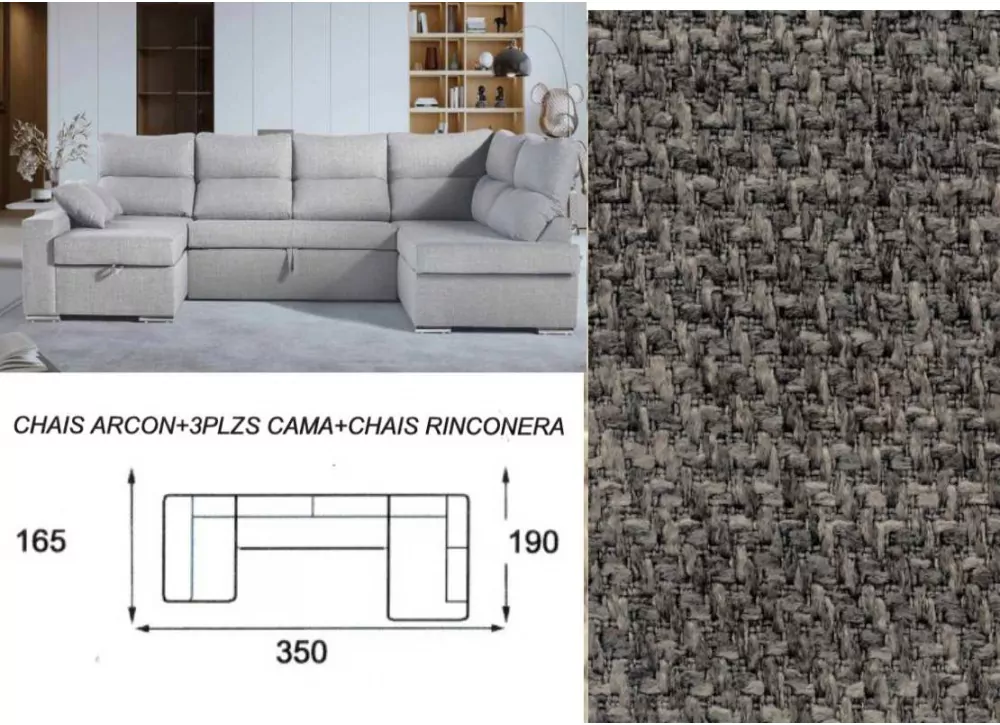 Sofá cama doble chaise longue CALIFORNIA Sofá cama doble chaise longue CALIFORNIA