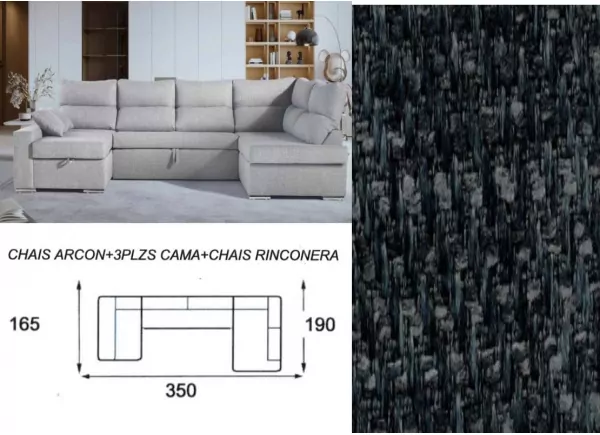 Sofá cama doble chaise longue CALIFORNIA Sofá cama doble chaise longue CALIFORNIA