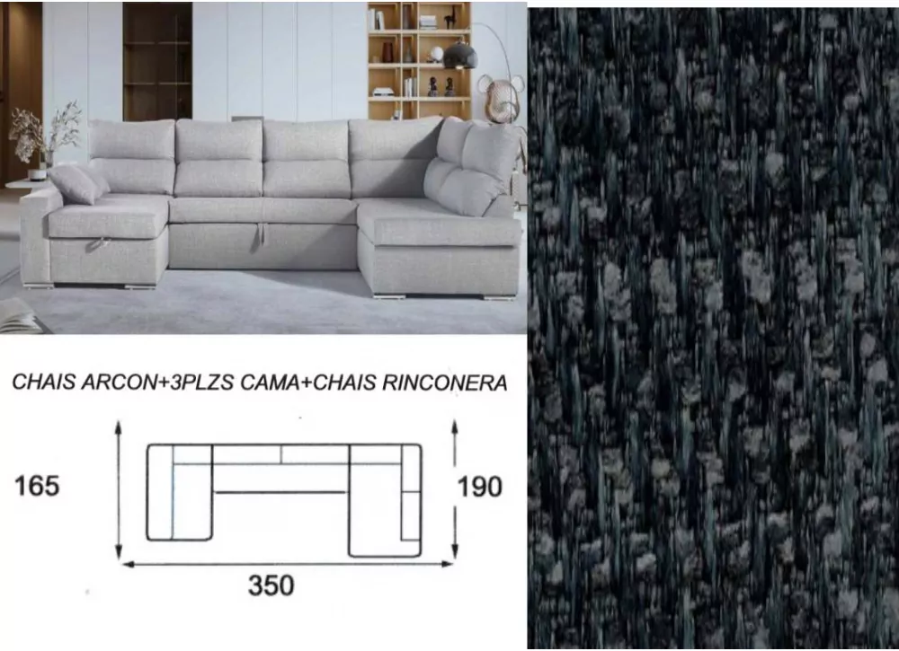 Sofá cama doble chaise longue CALIFORNIA Sofá cama doble chaise longue CALIFORNIA