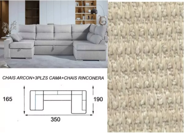 Sofá cama doble chaise longue CALIFORNIA Sofá cama doble chaise longue CALIFORNIA